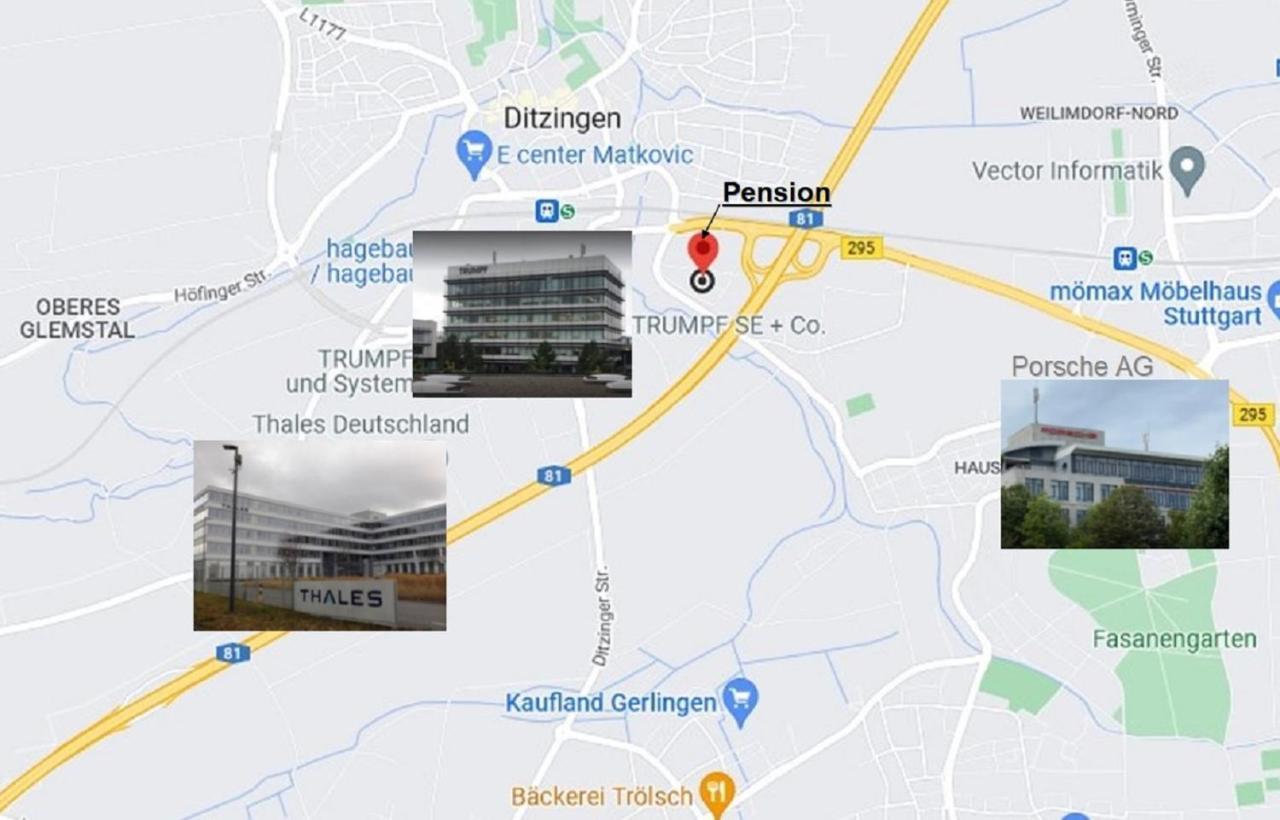 Pension Mit Herz Und Garten Ditzingen Exterior photo